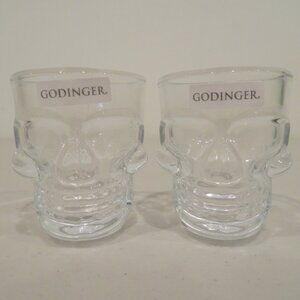 Bar Drink 1.4 oz. Skullary Shot Glasses Skull Head Set of 2 Novelty Godinger